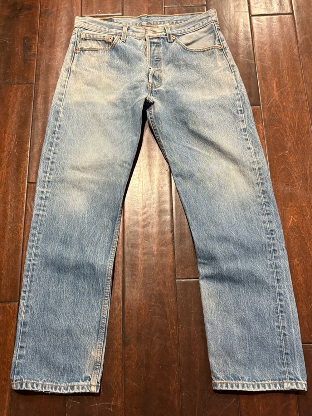 Vintage Levi's 501 Med/Light Wash Button Fly Blue Jeans